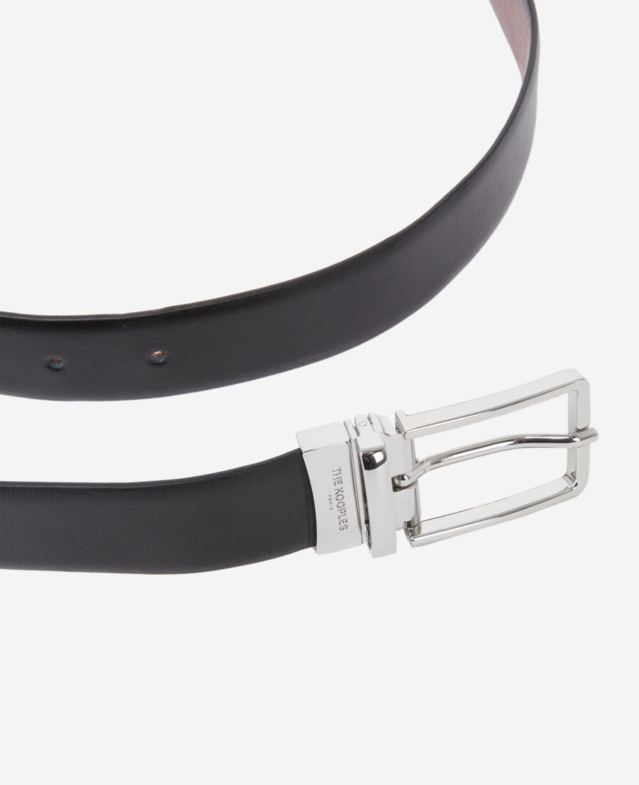 black brown reversible two-tone leather belt