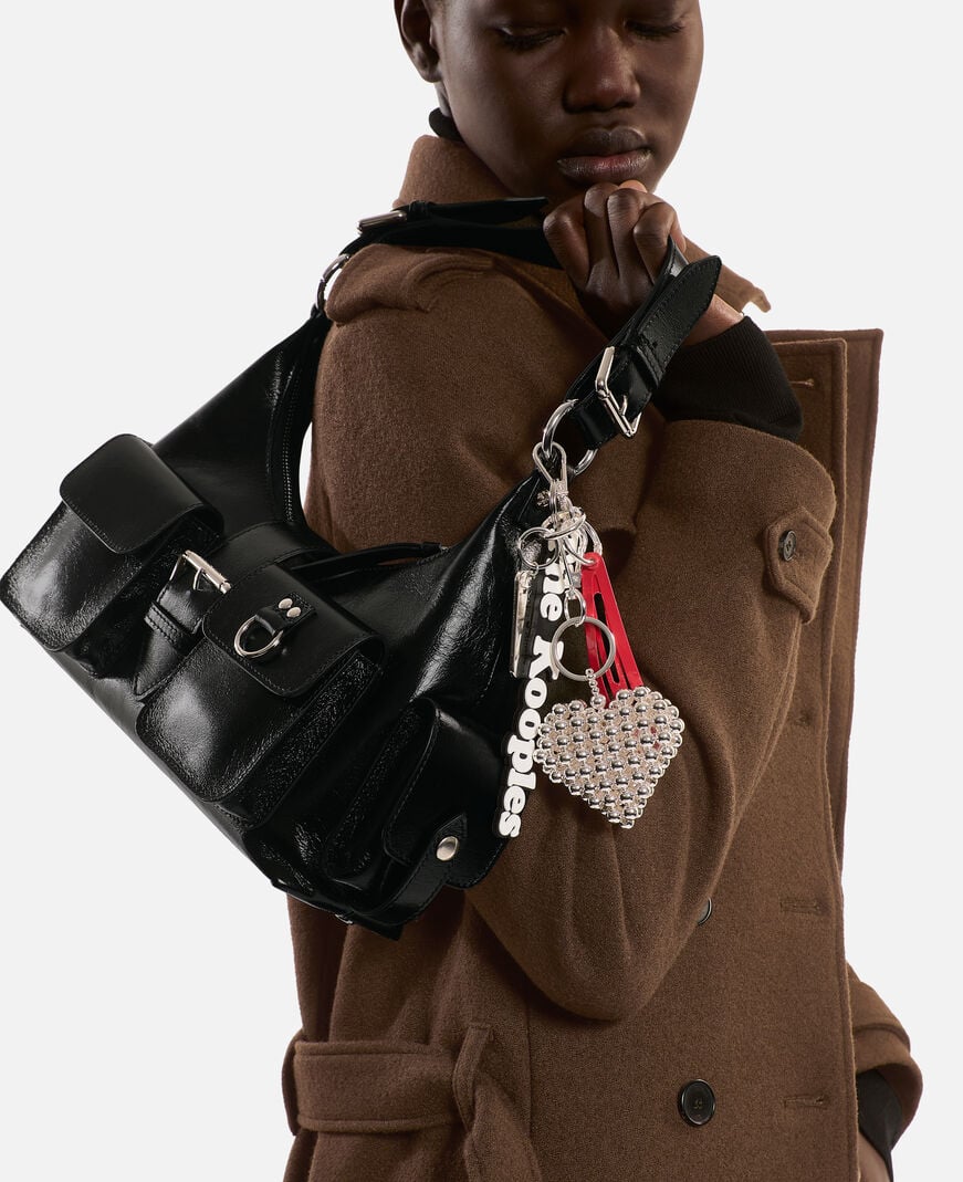 The Kooples WOMEN BLACK black vintage treatment leather amelia bag