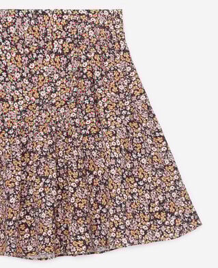 The Kooples WOMEN PINK flowing pink short frilly skirt with print
