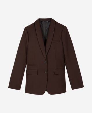 The Kooples WOMEN BROWN brown wool-blend suit jacket