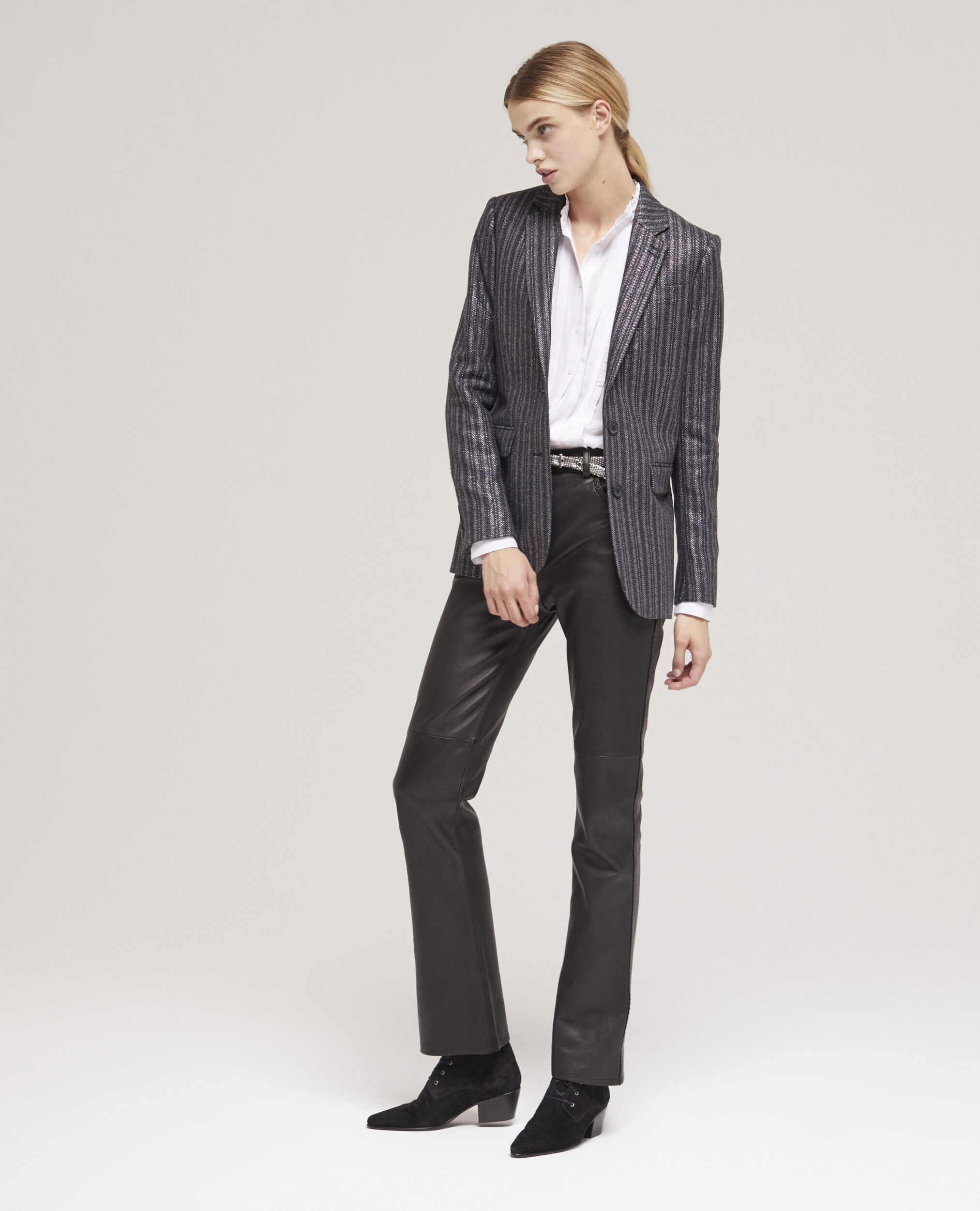 Black outlet striped jacket