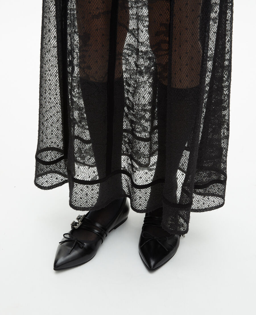 The Kooples F BLACK long black mesh and lace dress