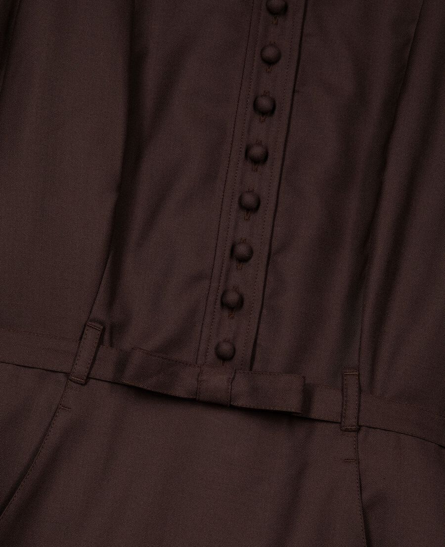 The Kooples WOMEN CHOCOLATE short dress in brown wool