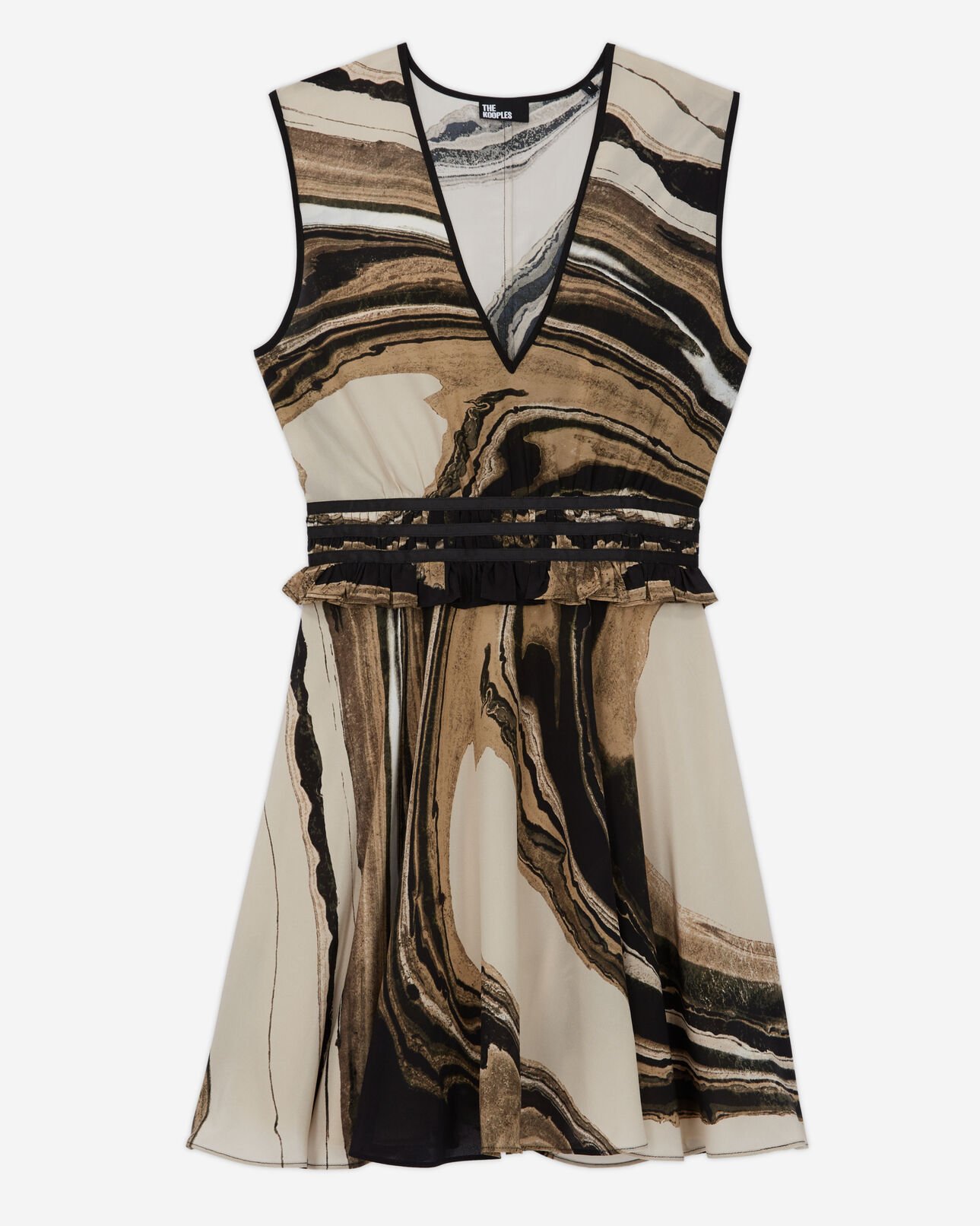 The Kooples FEMME BEIGE-BROWN robe courte imprimée