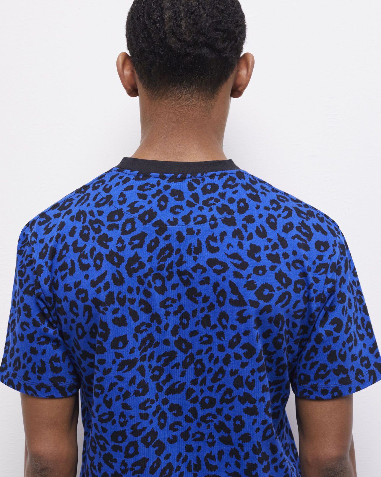 The Kooples HOMME BLUE ELECTRIC t-shirt homme léopard bleu