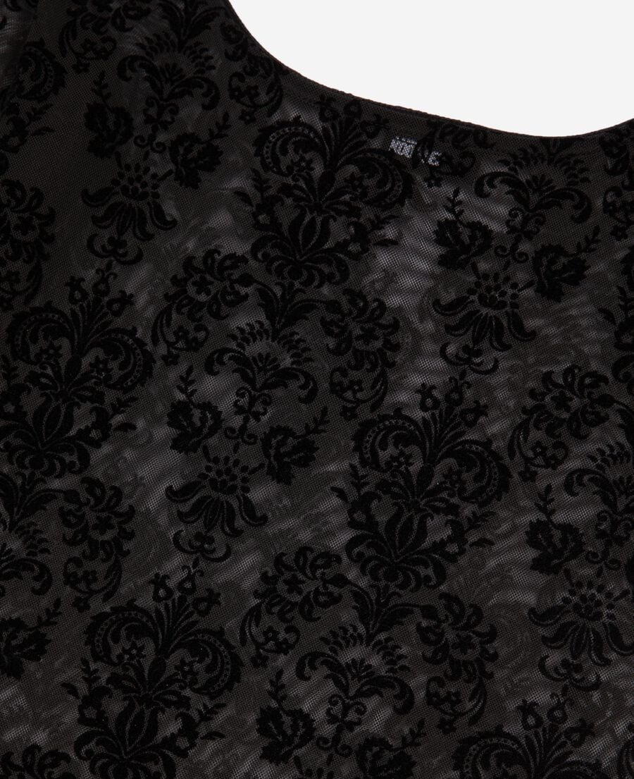 The Kooples FEMME BLACK body en mesh avec flocages noir