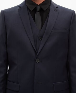 The Kooples MEN DARK NAVY straight-cut suit jacket in blue wool