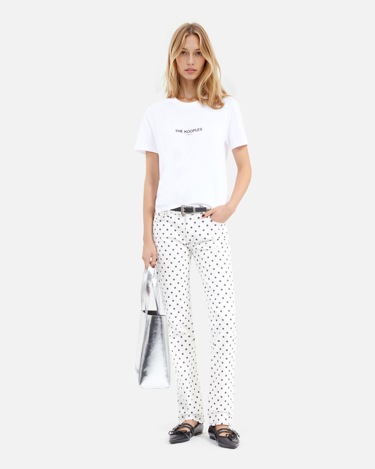 The Kooples FEMME WHITE t-shirt logo blanc