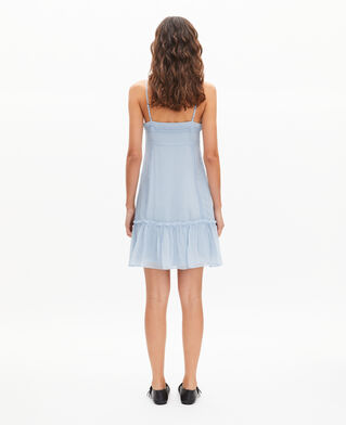 The Kooples WOMEN LIGHT BLUE short dress with blue lace detail