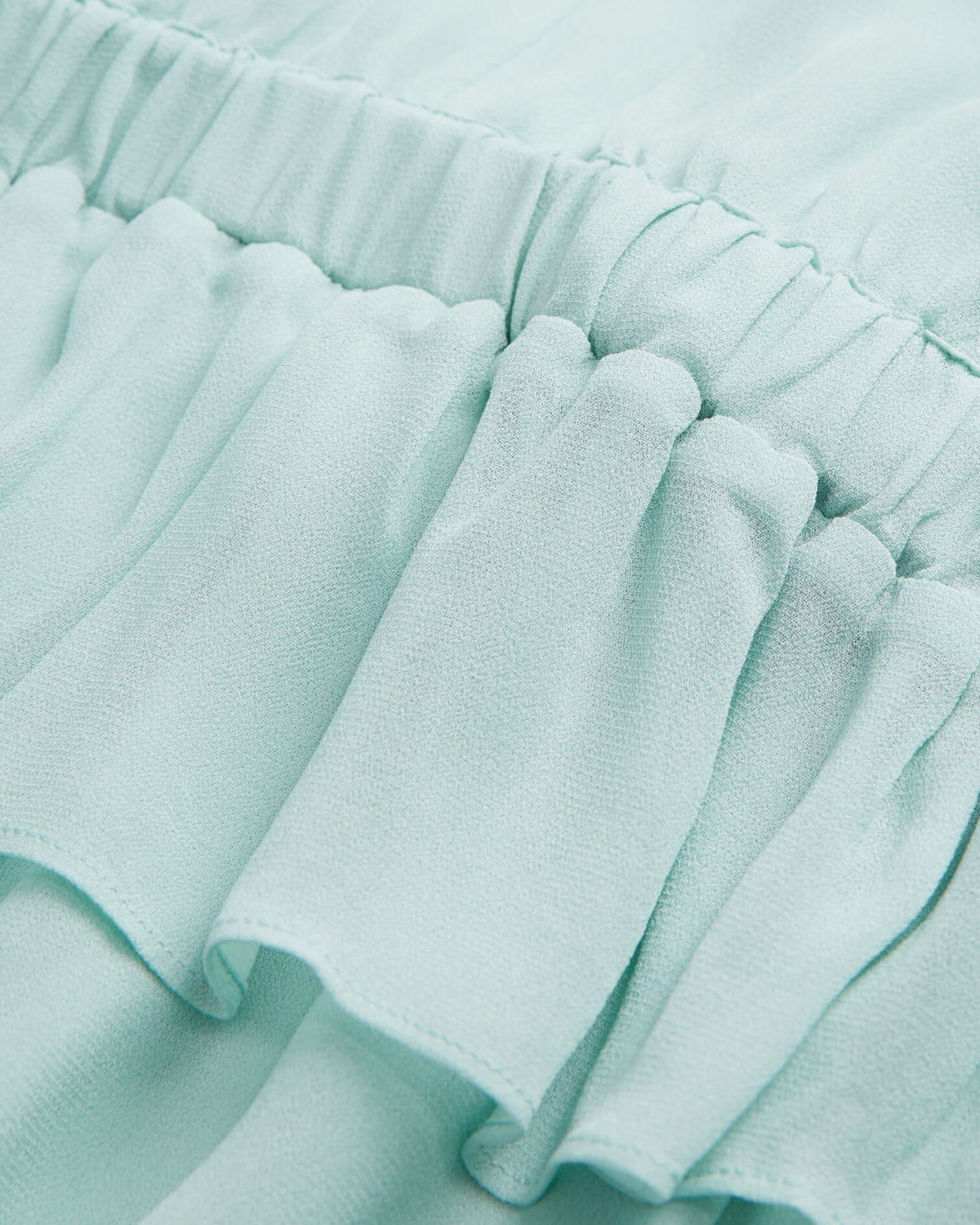Ruffled short sleeved top, GREEN, hi-res image number null