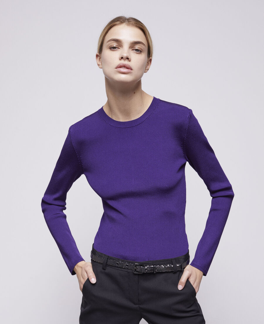 purple slim-fit top