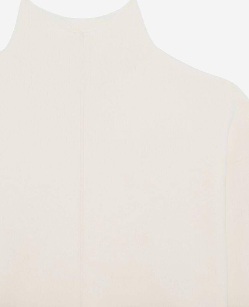 The Kooples FEMME ECRU pull col cheminée blanc