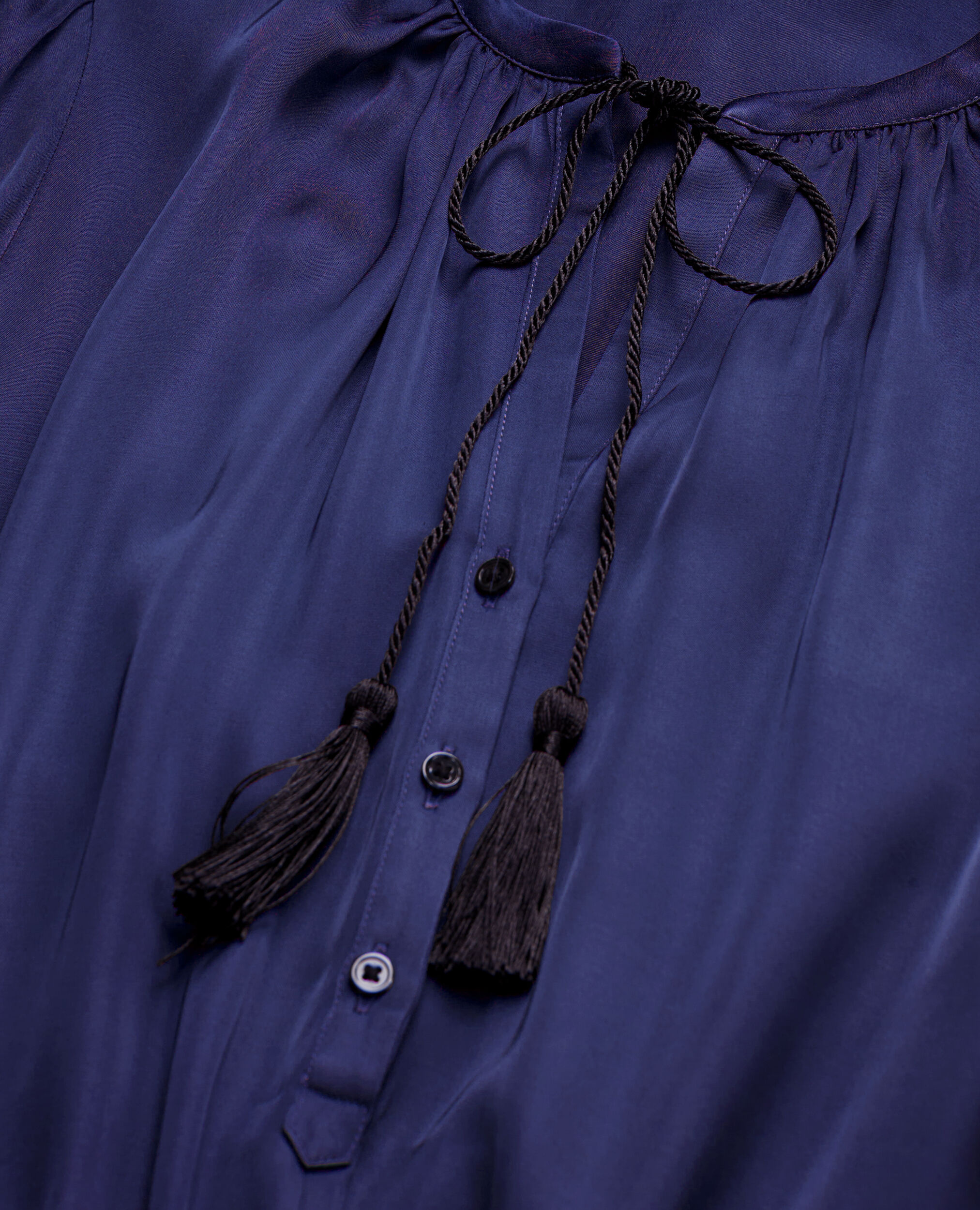 Long blue dress with lacing, NIGHT BLUE, hi-res image number null