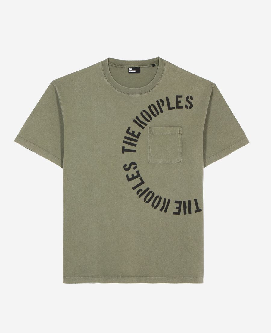 The Kooples H KAKI t-shirt with khaki screen print