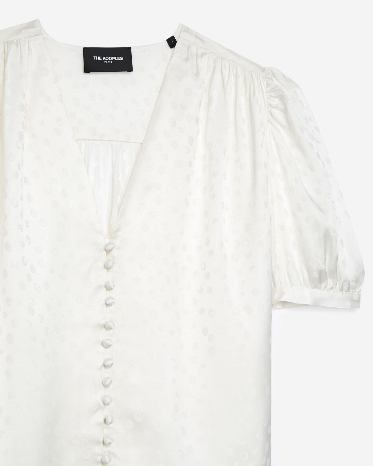 The Kooples WOMEN ECRU flowing jacquard shirt with puffed sleeves