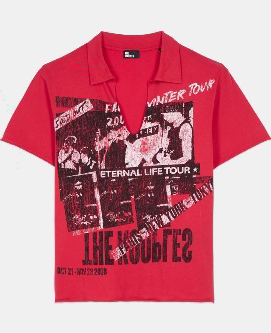 The Kooples MUJER RUBIS camiseta roja serigraf&iacute;a eternal life tour
