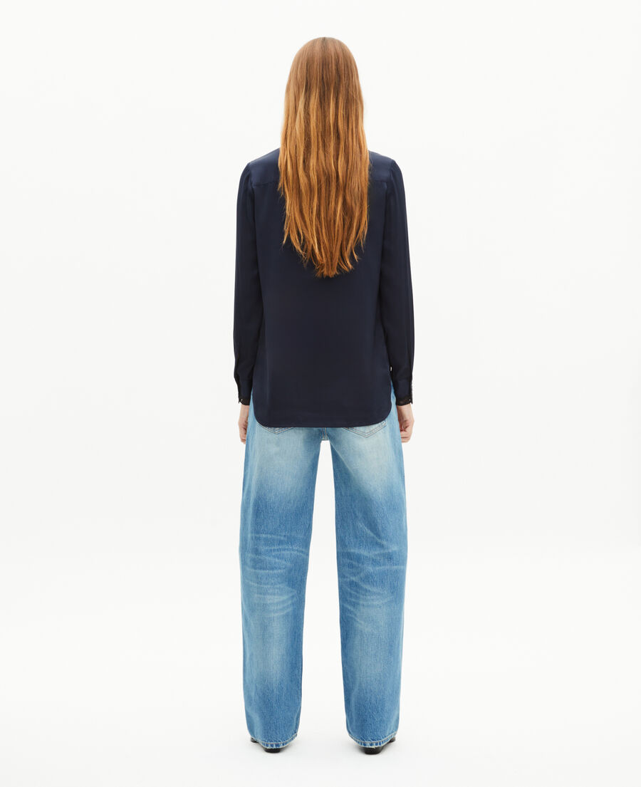 The Kooples WOMEN NAVY navy silk shirt