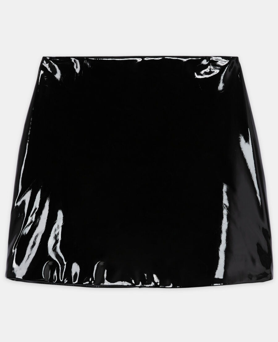 jupe courte en vinyle noire