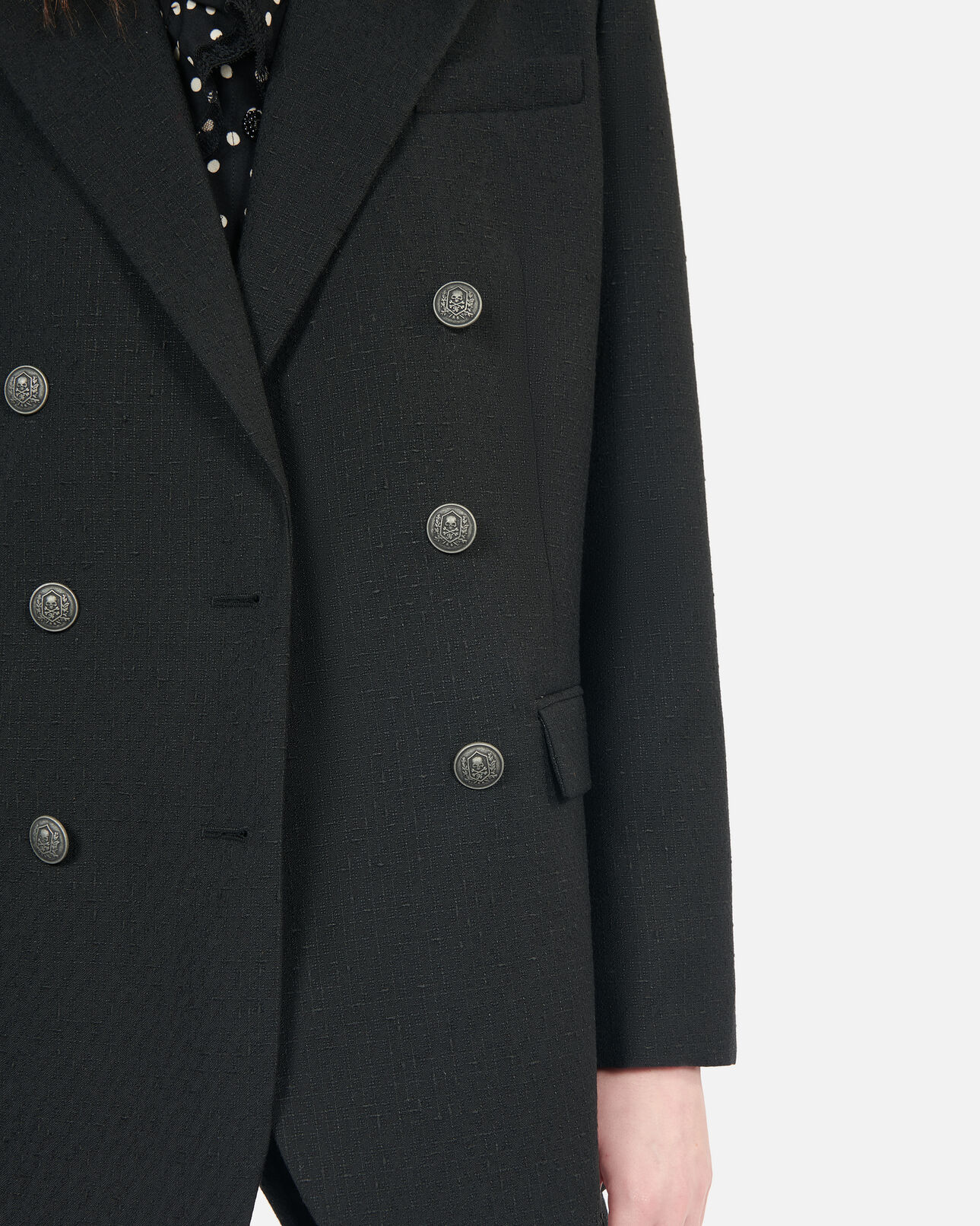 The Kooples FEMME BLACK veste tailleur en laine mélangée noire