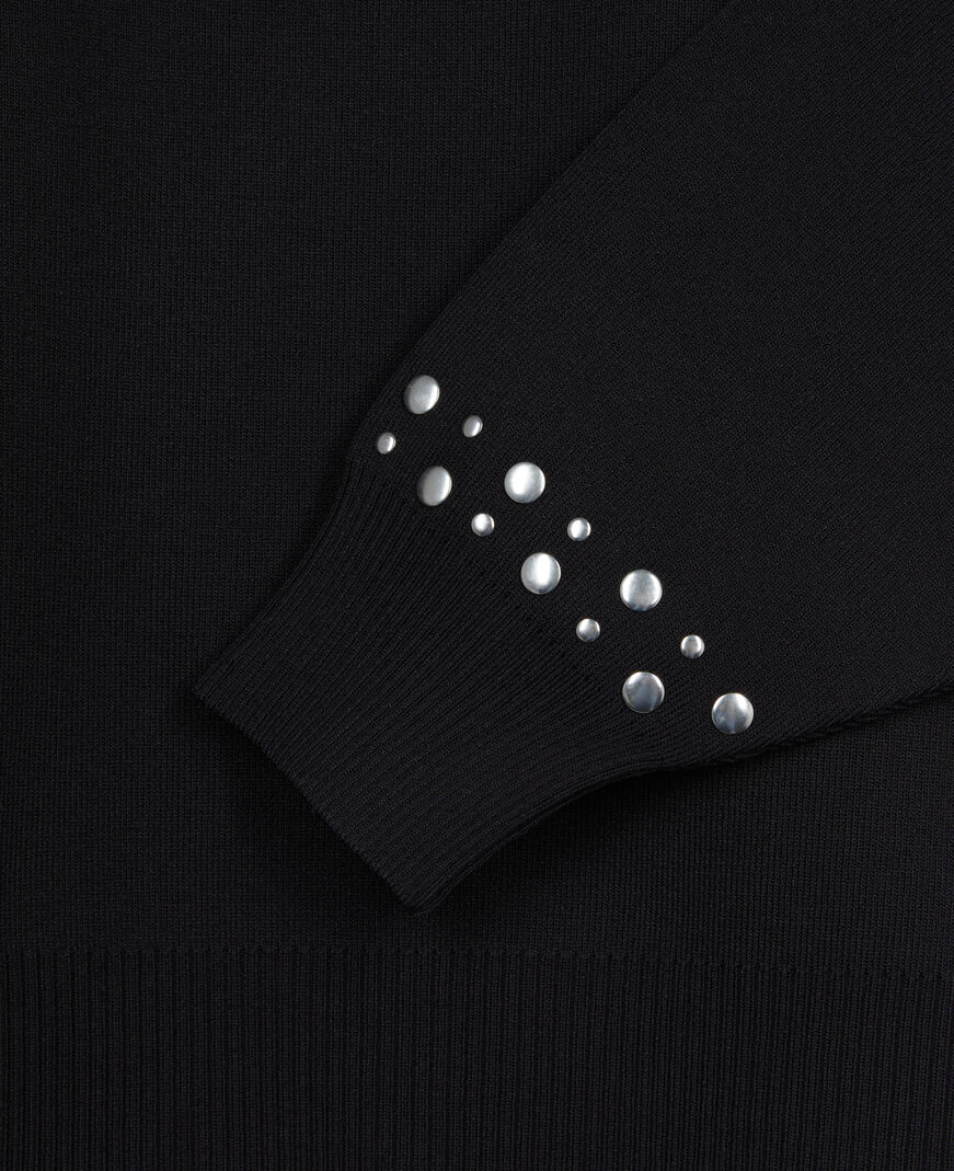 The Kooples F BLACK black sweatshirt with studs