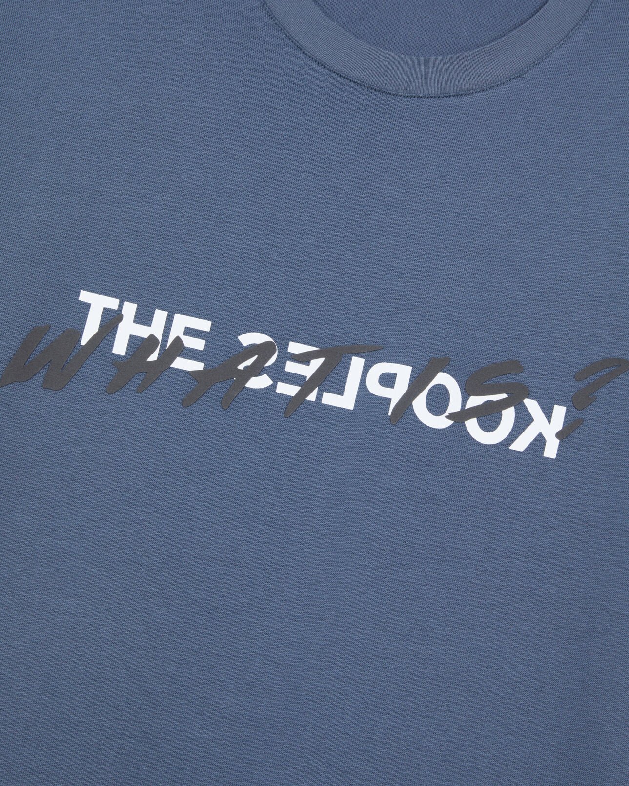 The Kooples HERREN DARK NAVY / DARK NAVY nachtblaues t-shirt mit „what is“-schriftzug