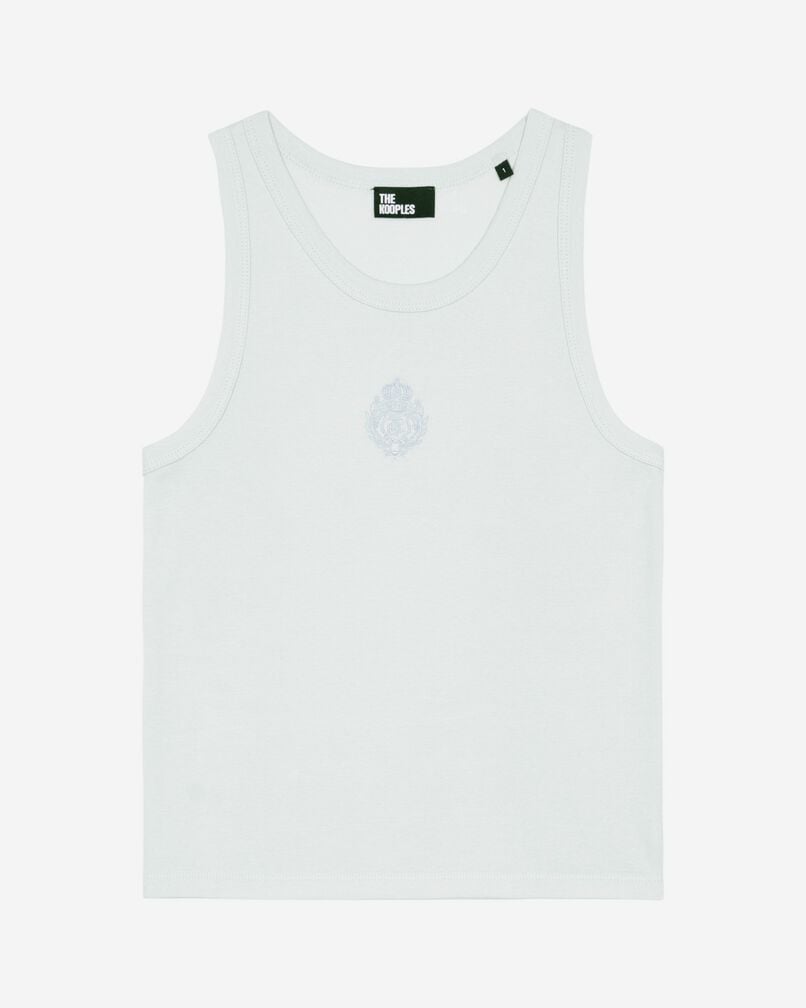 The Kooples FEMME LIGHT BLUE débardeur avec blason bleu clair