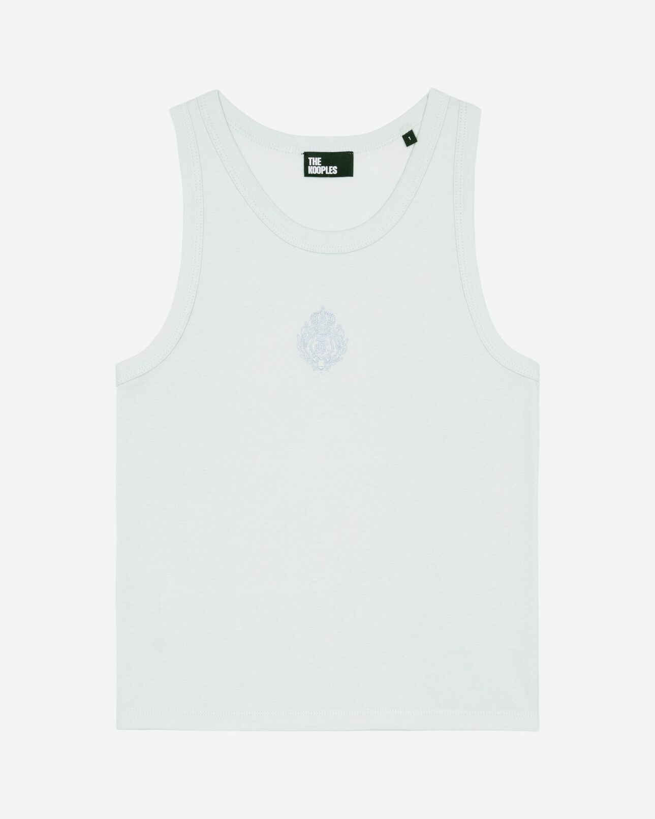 The Kooples FEMME LIGHT BLUE débardeur avec blason bleu clair