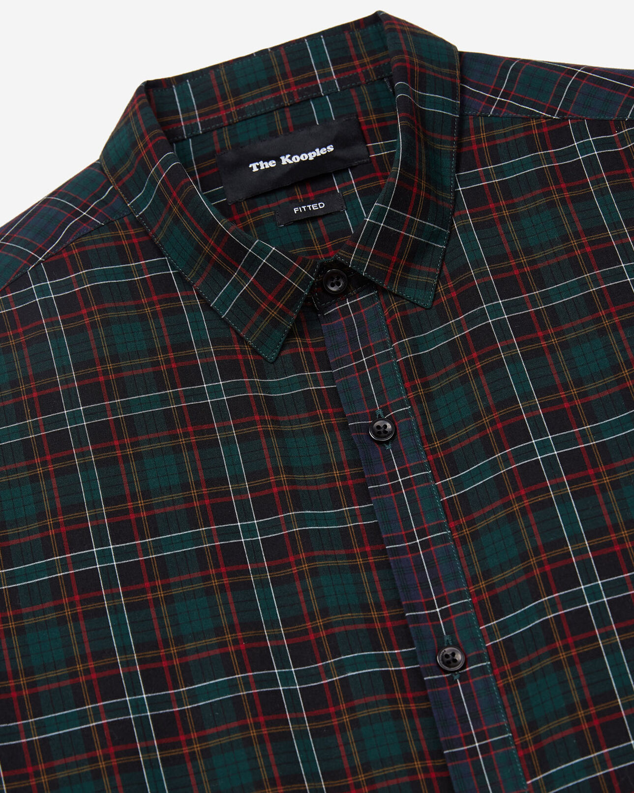 The Kooples MEN GREEN/RED red and green tartan shirt