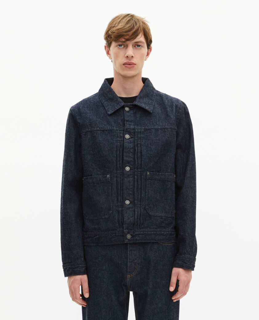 The Kooples HOMME BLUE ELECTRIC blouson en denim bleu fonc&eacute;