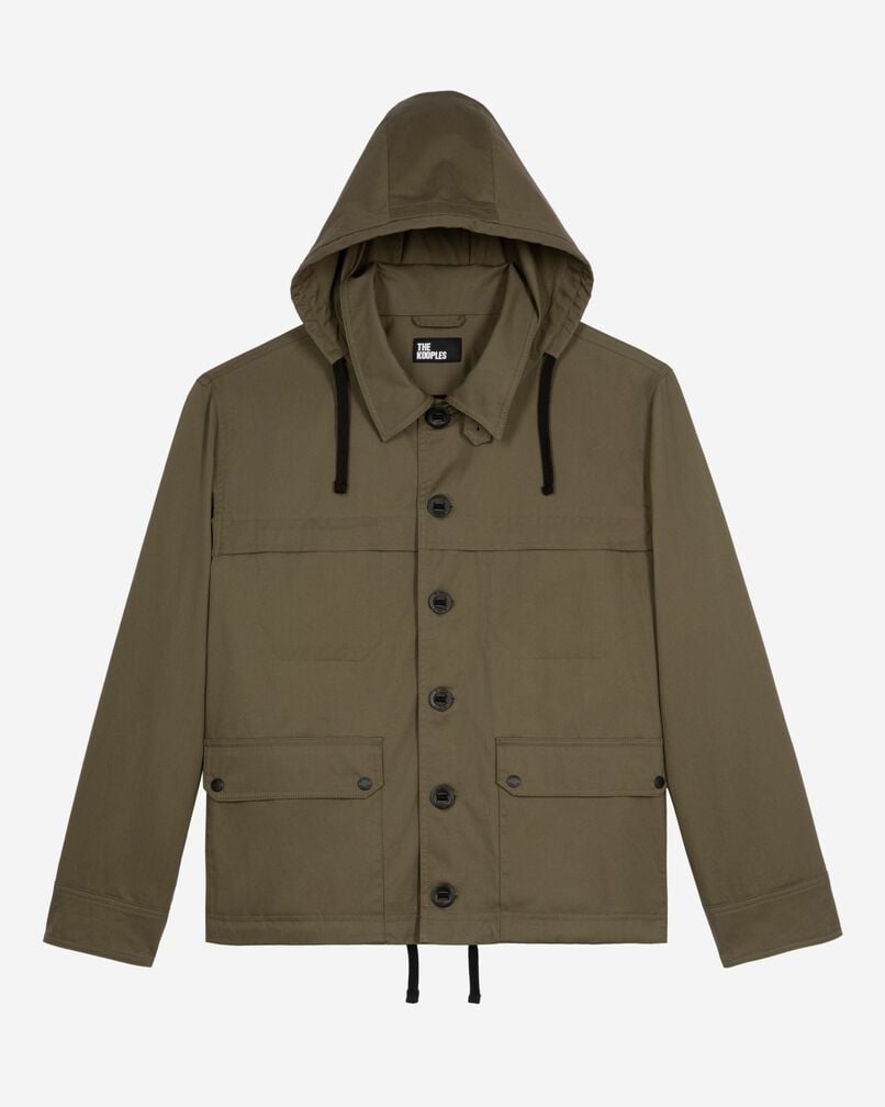 The Kooples H KAKI khaki short hooded parka