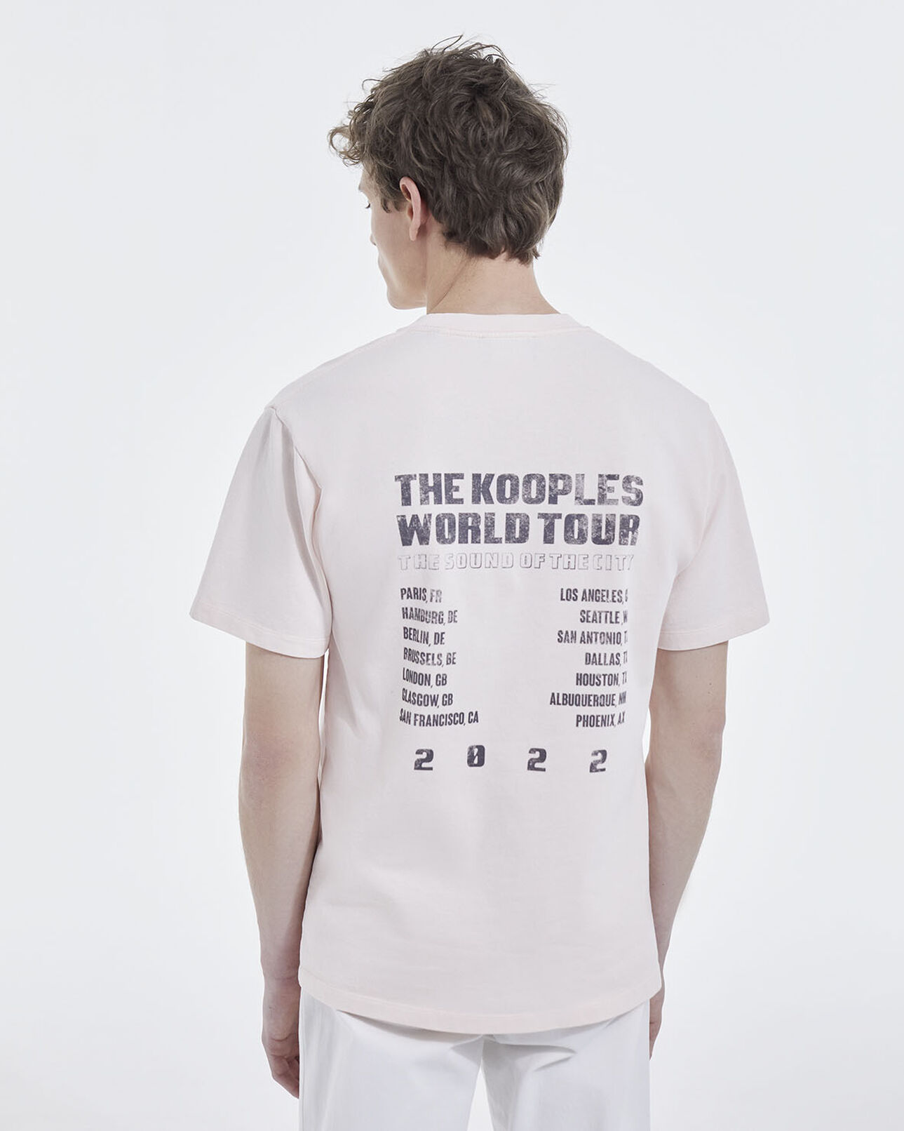 The Kooples MEN PINK pink cotton t-shirt with the kooples logo