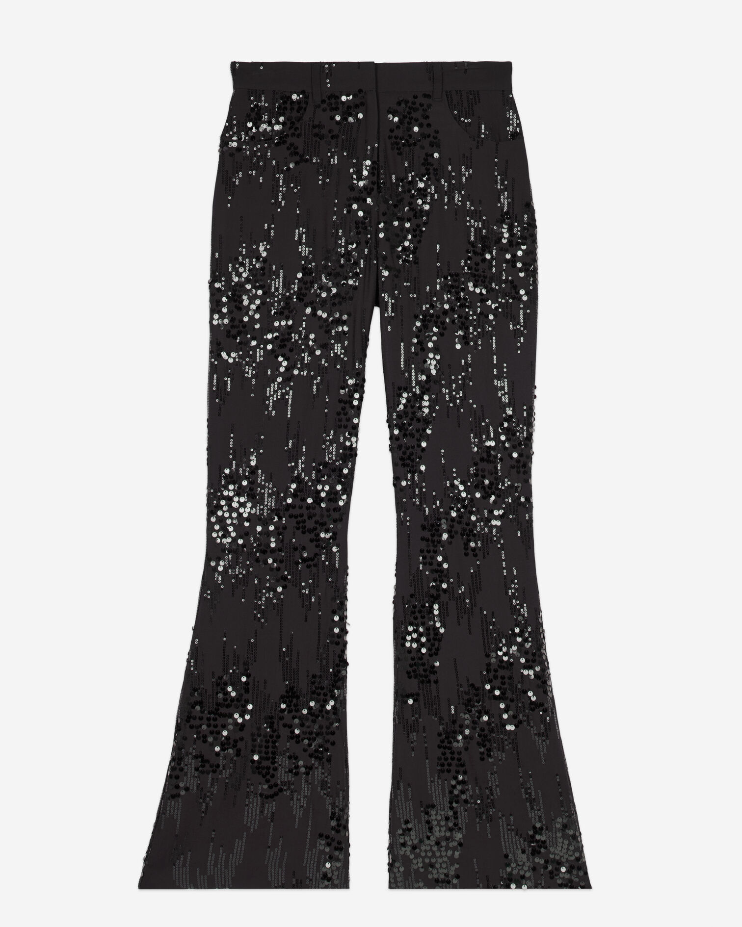 Pantalon flare à sequins noir, BLACK, hi-res image number null