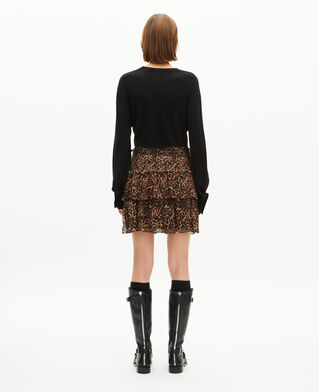 The Kooples WOMEN LEOPARD short skirt with leopard print ruffles