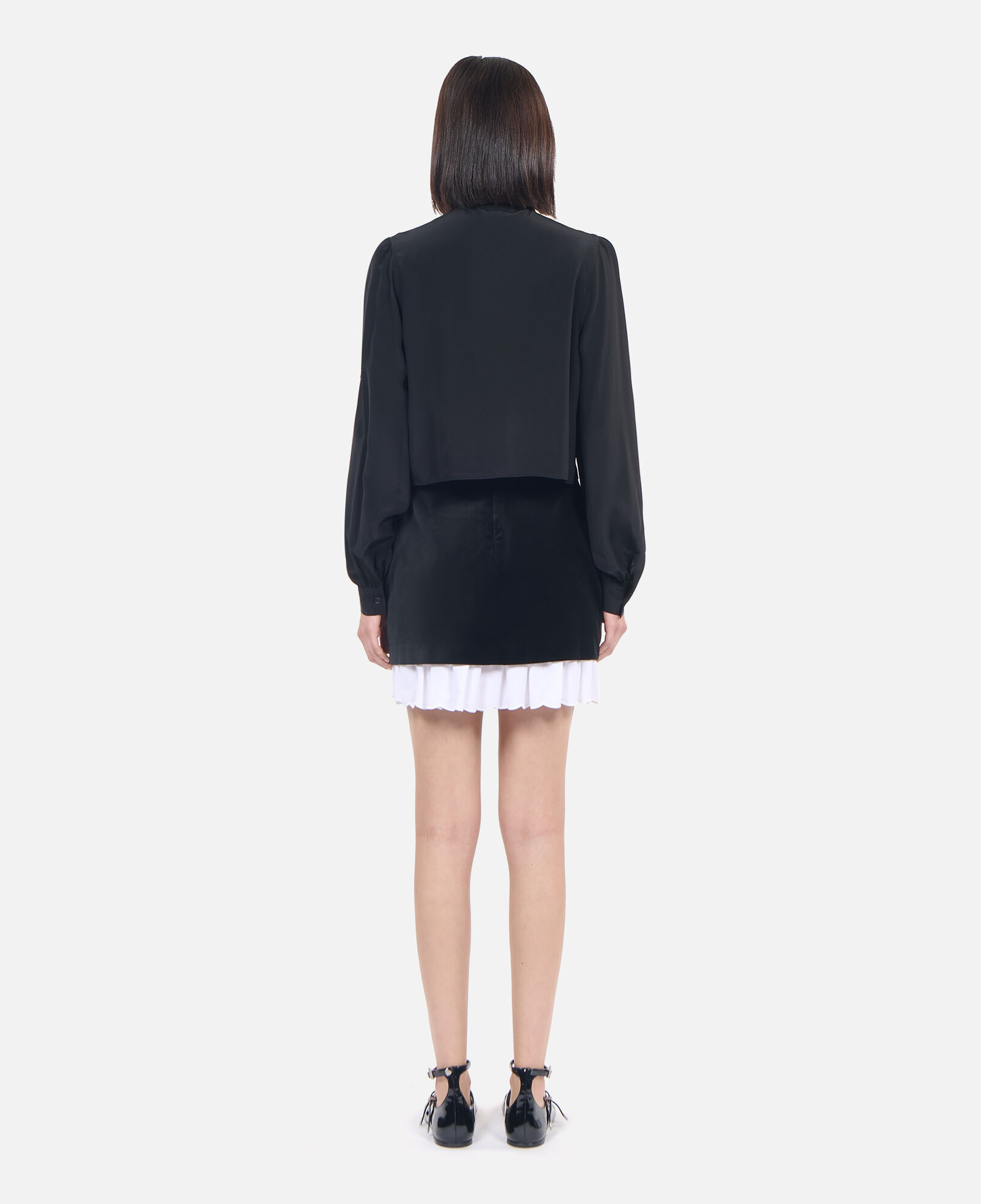 The Kooples WOMEN BLACK short black silk shirt