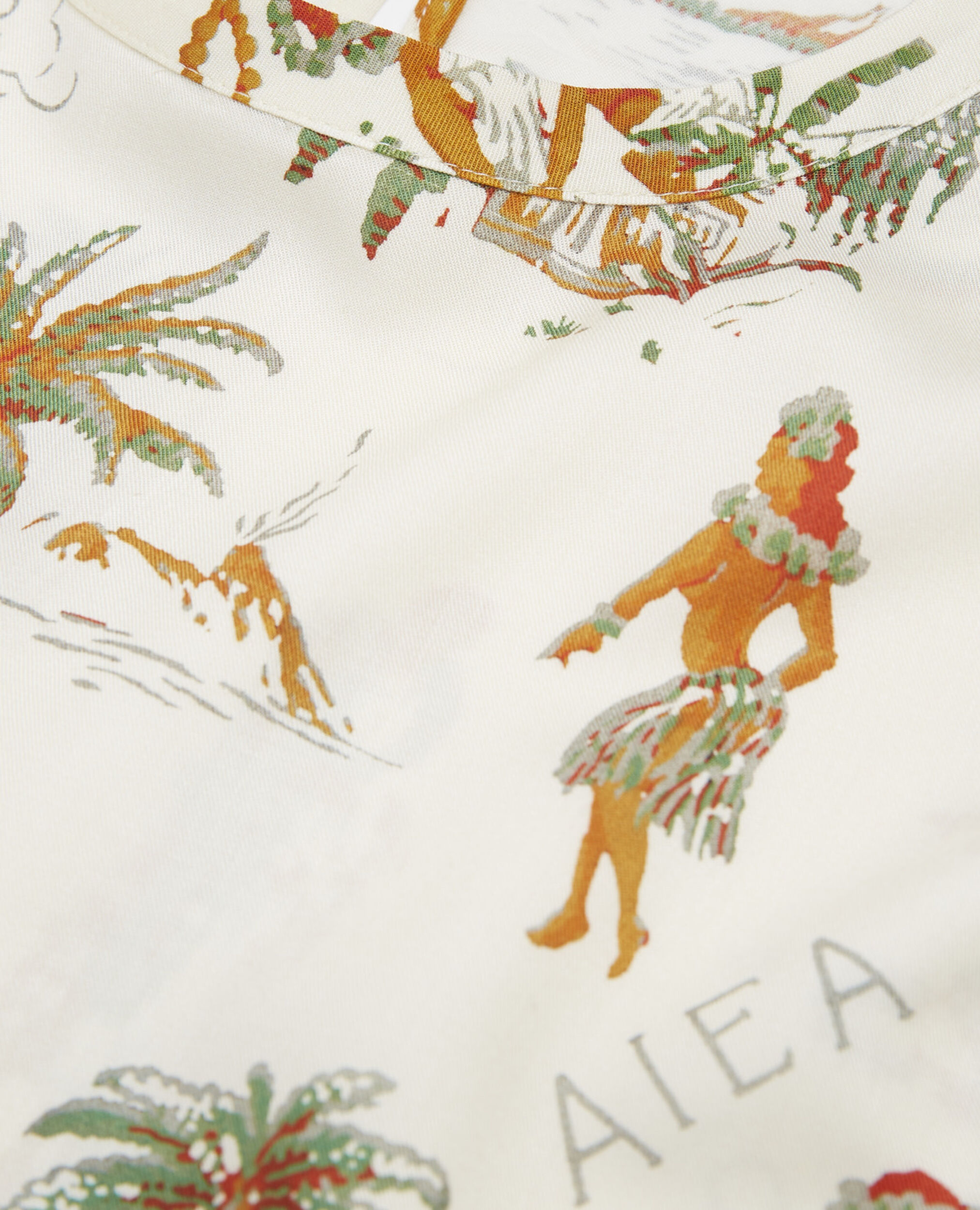 Flowing printed white top with knotted details, WHITE, hi-res image number null
