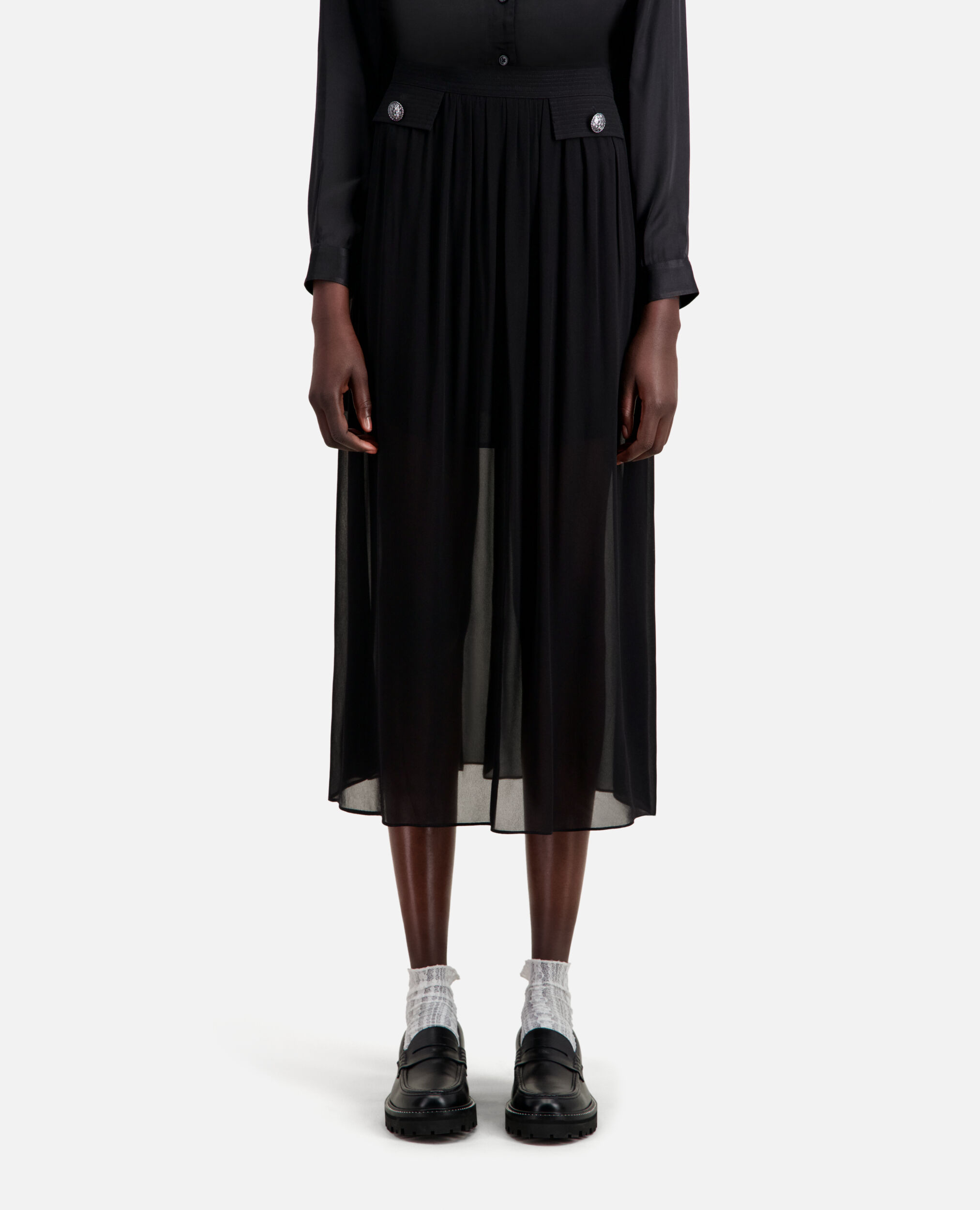 Long black skirt with pockets