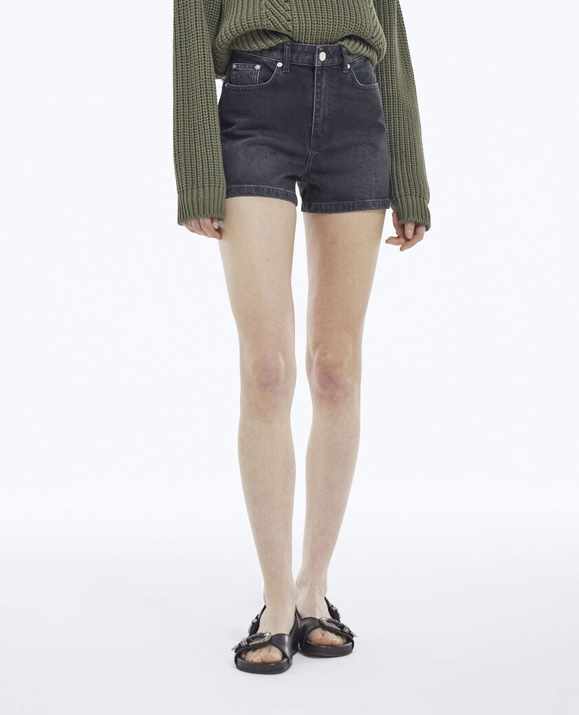 The Kooples F BLACK WASHED mom shorts