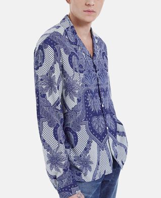 The Kooples HOMME BLUE chemise col requin bleue
