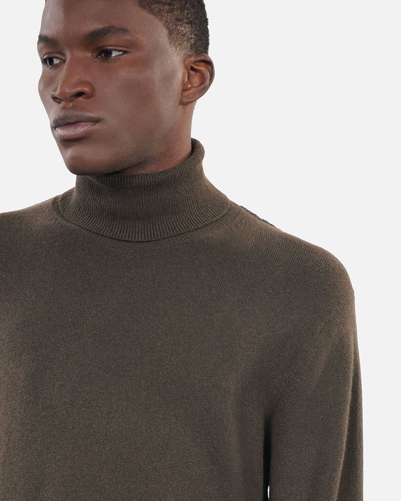 The Kooples HERREN KAKI khakifarbener pullover aus kaschmir