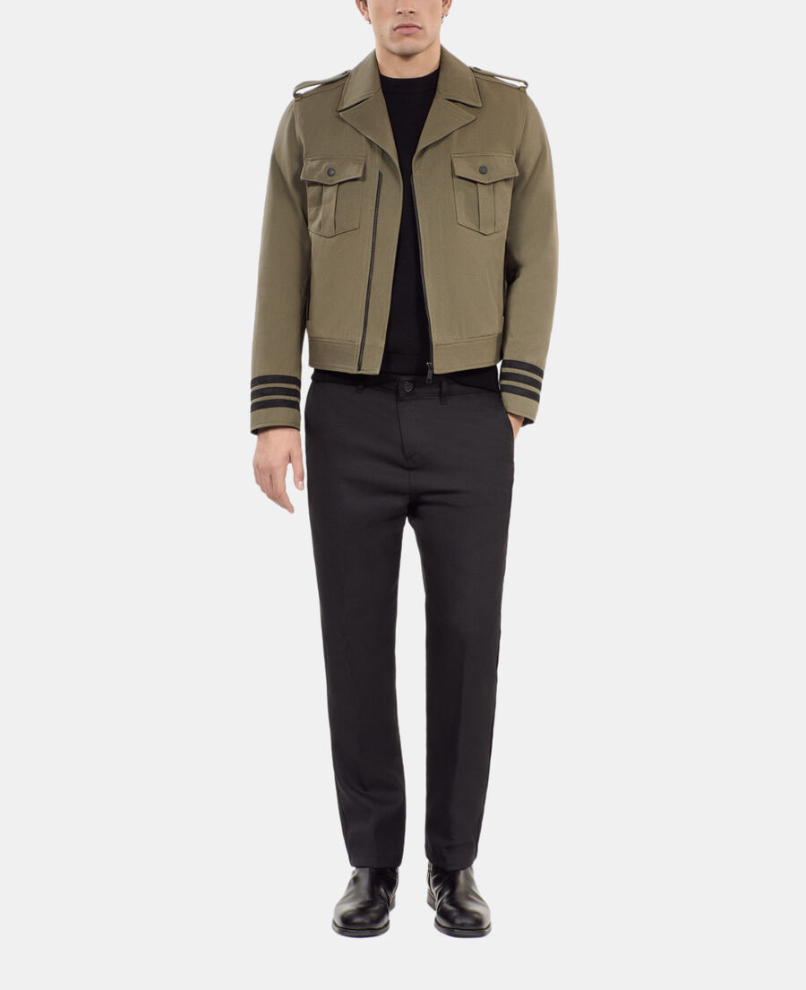 The Kooples MEN OLIVE NIGHT khaki officer-style jacket