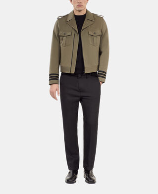 The Kooples MEN OLIVE NIGHT khaki officer-style jacket