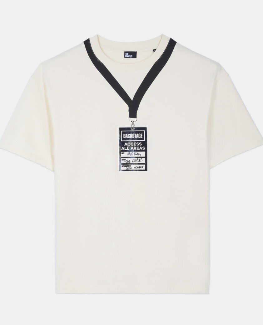 The Kooples HOMME ECRU t-shirt avec s&eacute;rigraphie blanc