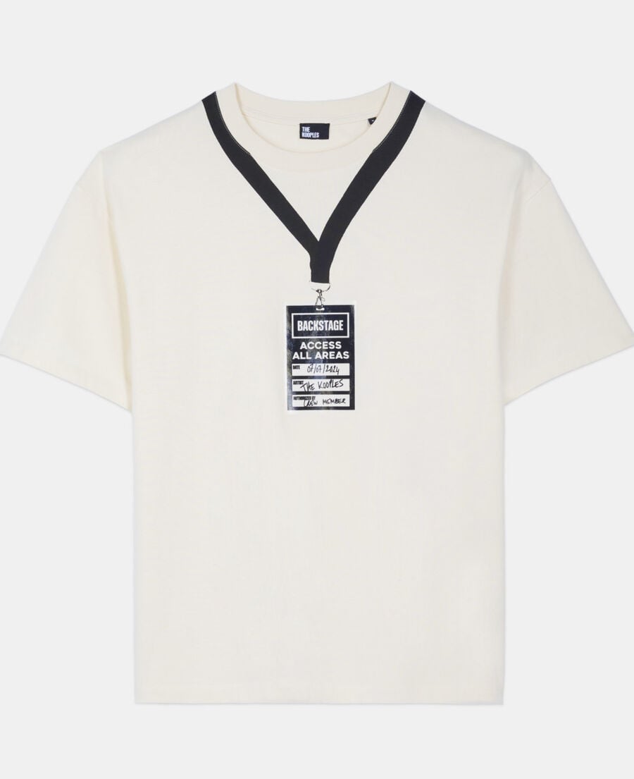 The Kooples MEN ECRU white backstage serigraphy t-shirt