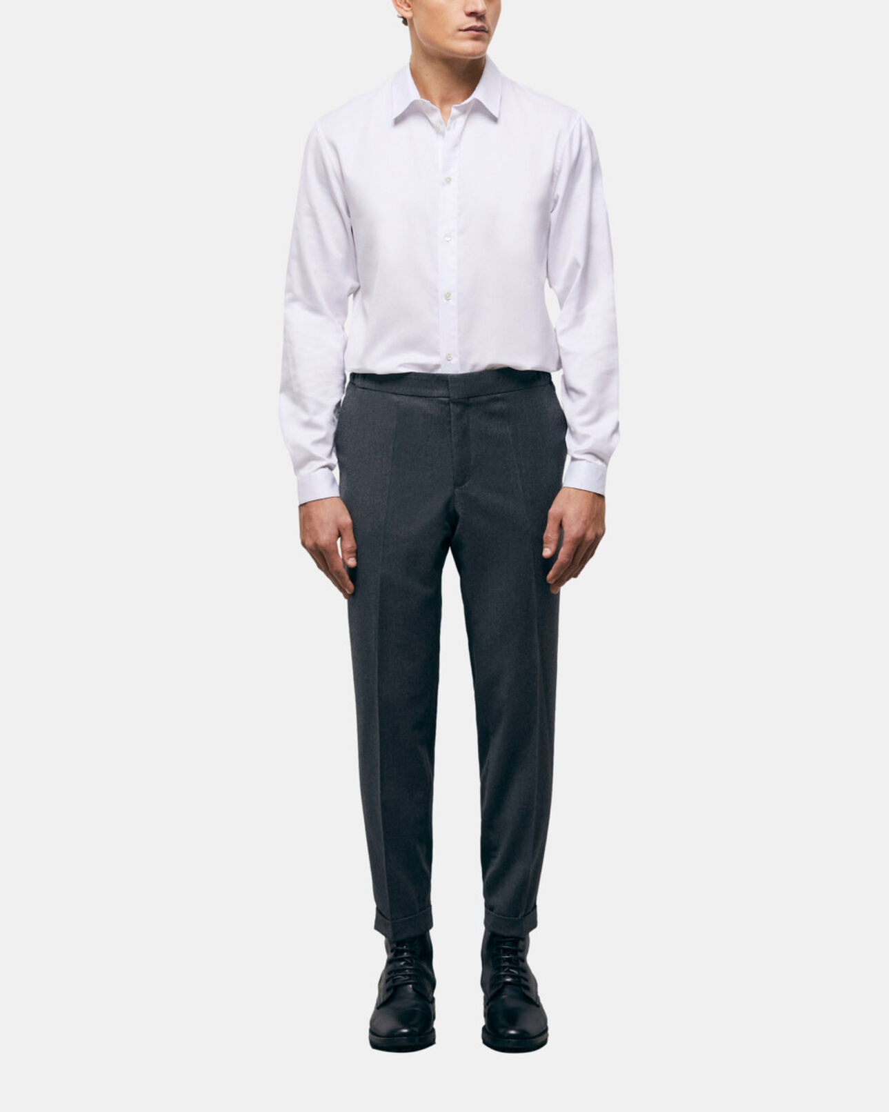 The Kooples MEN GREY gray wool suit pants