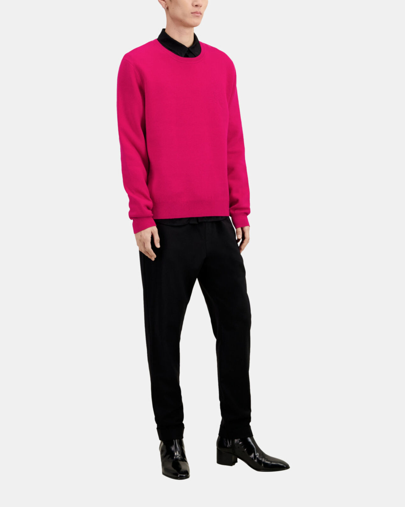 The Kooples MEN CHERRY red wool-blend sweater with embroidery