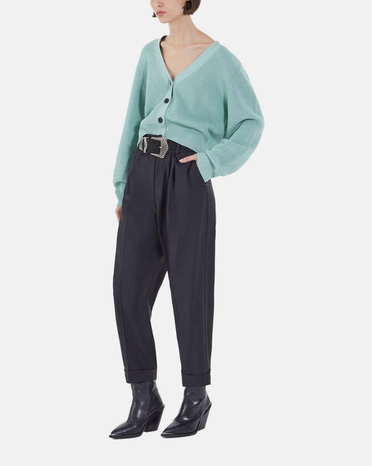 The Kooples WOMEN BLACK loose-fitting wool suit pants