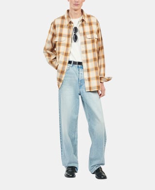 The Kooples MEN BROWN-BEIGE checked shirt