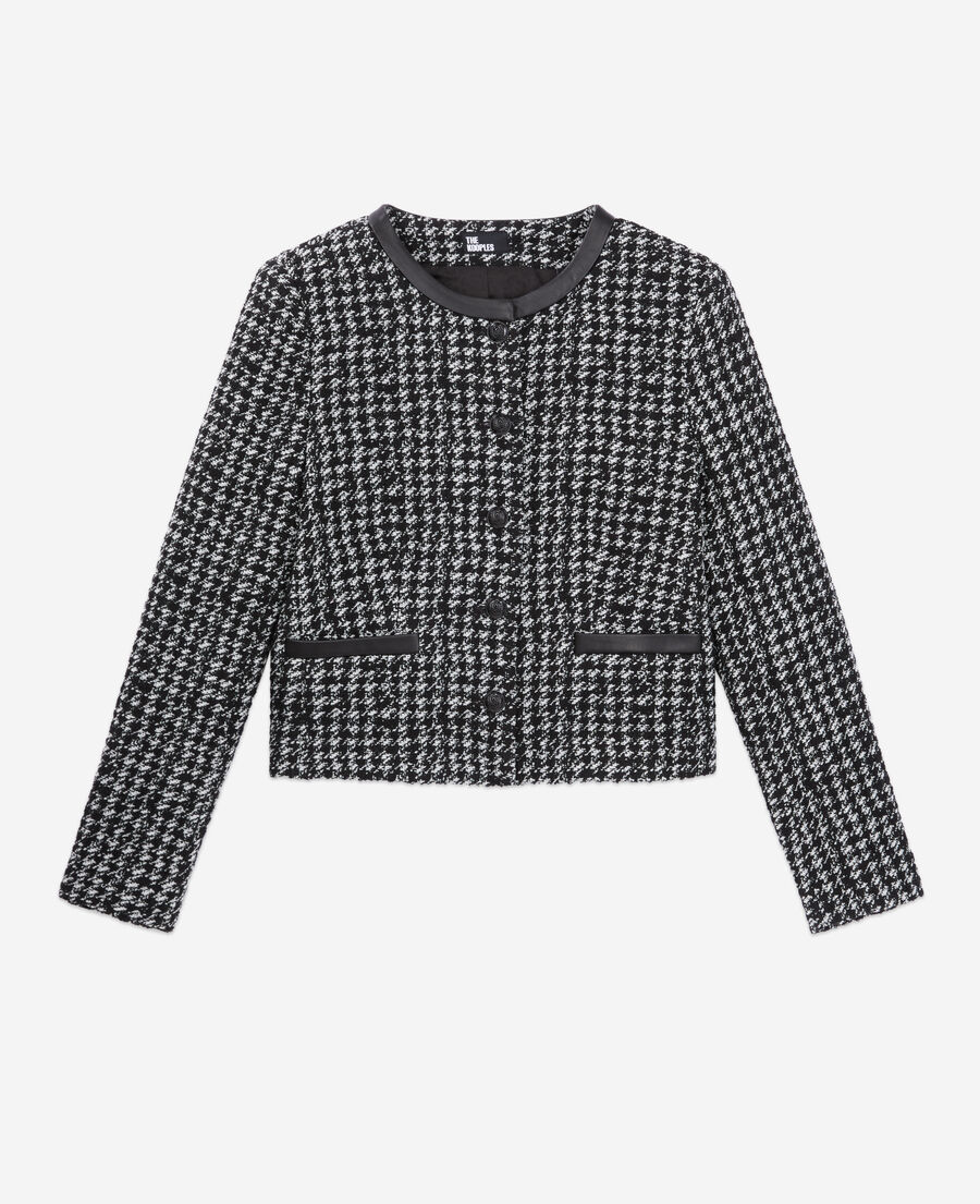 veste courte noire en tweed