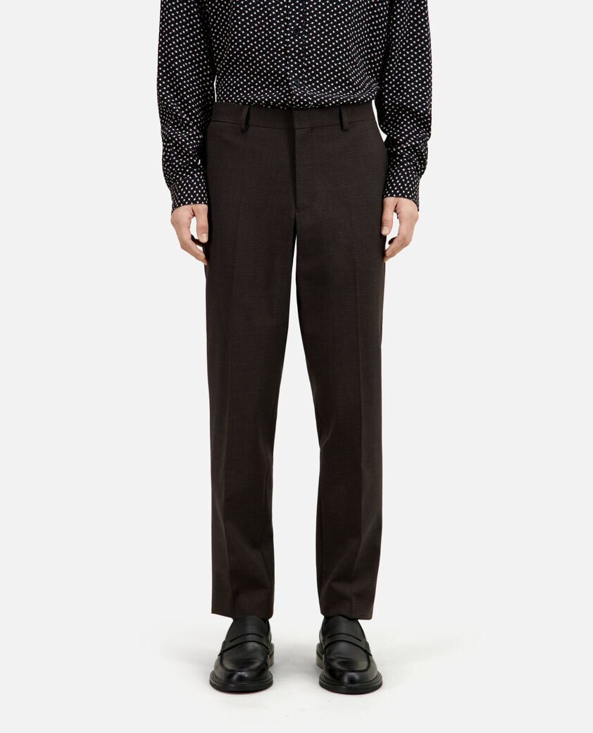 The Kooples HERREN BROWN / BLACK braune anzughose mit hahnentrittmuster