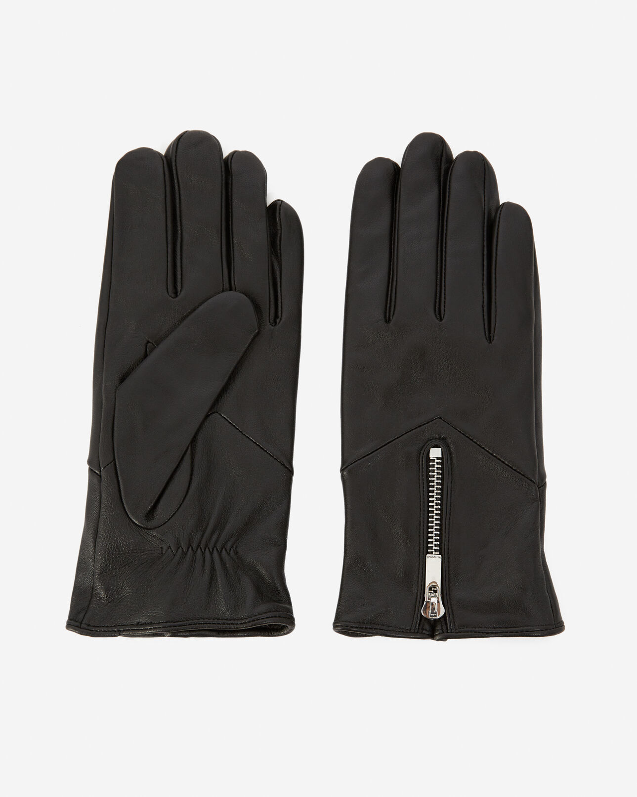 The Kooples MEN BLACK leather gloves with zipper